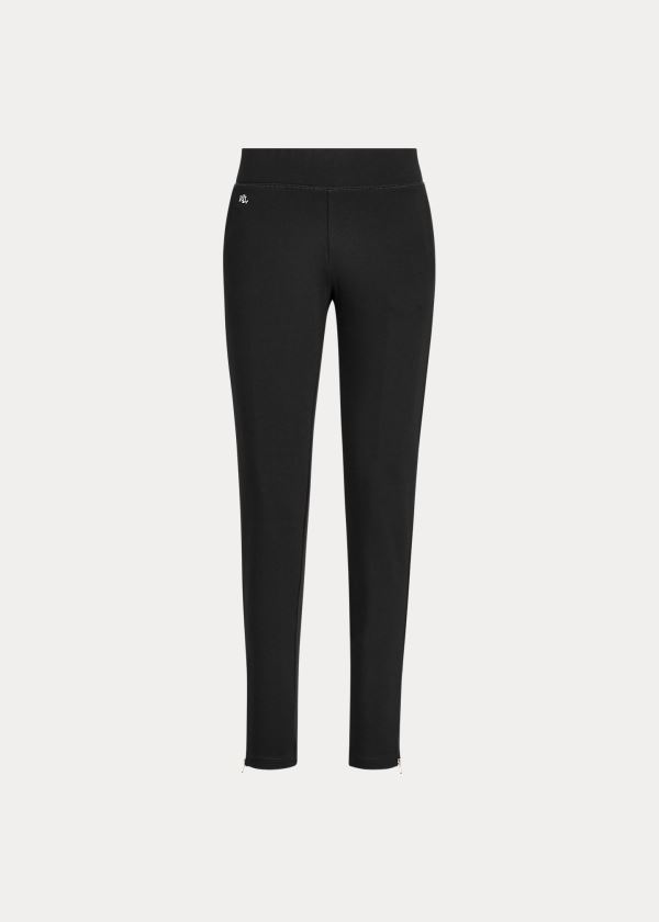 Pantalones Ralph Lauren Mujer Negros - Jersey Ankle - ESVKX1532